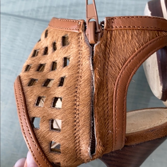 Pilar Abril leather suede open toe ankle heels - Picture 10 of 15